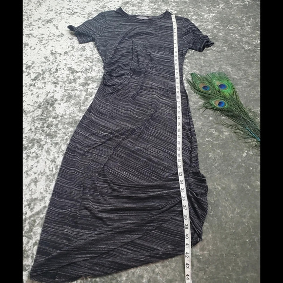 Athleta Downtown Gray Ruched Midi Dress - Picture 3 of 8